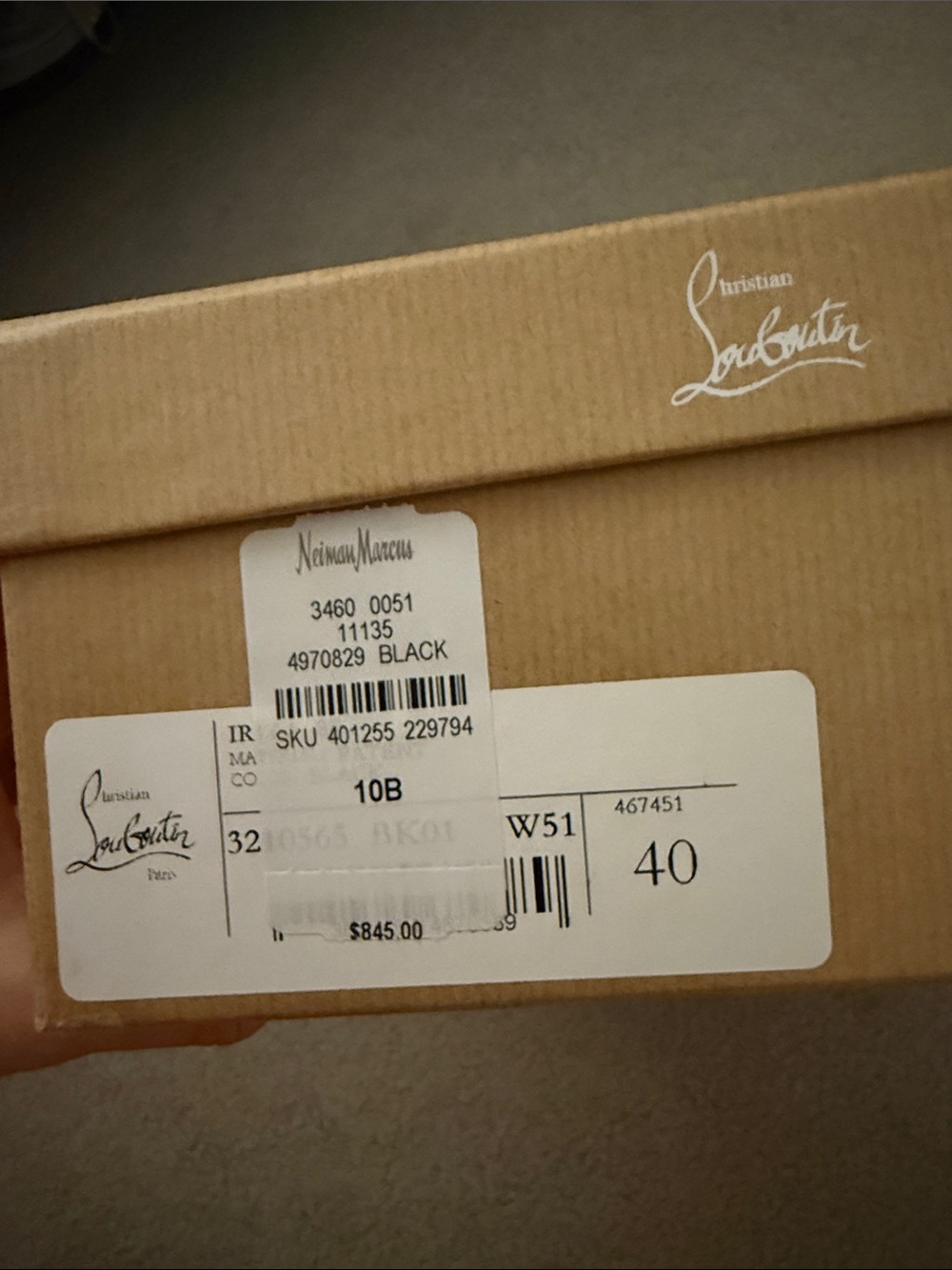 Christian Louboutin Black Heel Box — Size 40